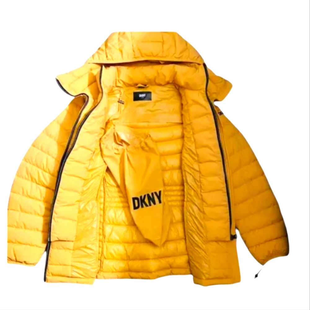 DKNY Yellow Puffer Jacket